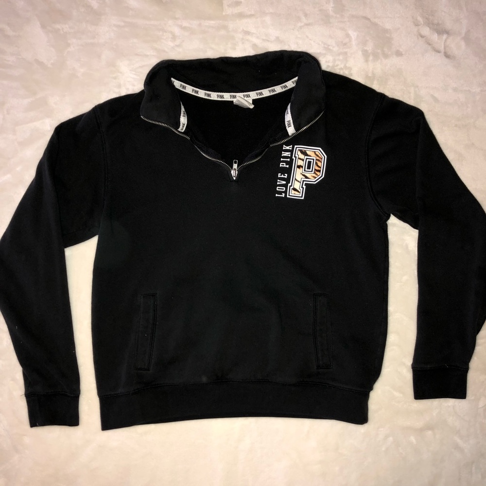 Victoria’s Secret Pink Logo Quarter Zip Pullover